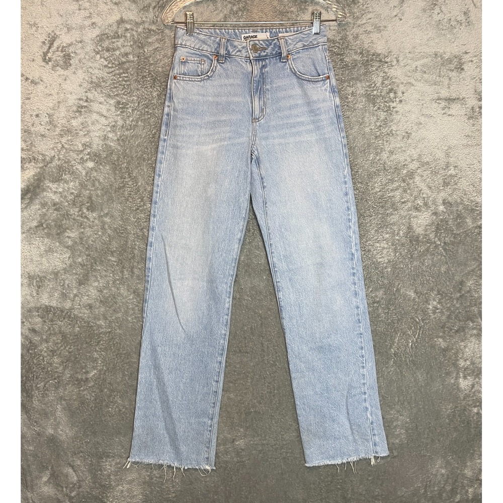 Garage Denim Women 90s Straight Light Wash Jean 24 Normcore Grunge Skater Frayed